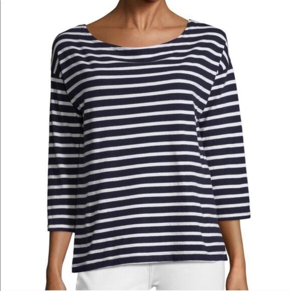 Sundry Maritime 3/4 Sleeve Navy White Top Size Medium - Picture 1 of 7